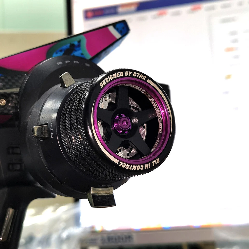 Volante de aleación transmisor de radio de coche de radiocontrol para Sanwa MT4 MT4S MT44 M11 MX Foto 2 de 4