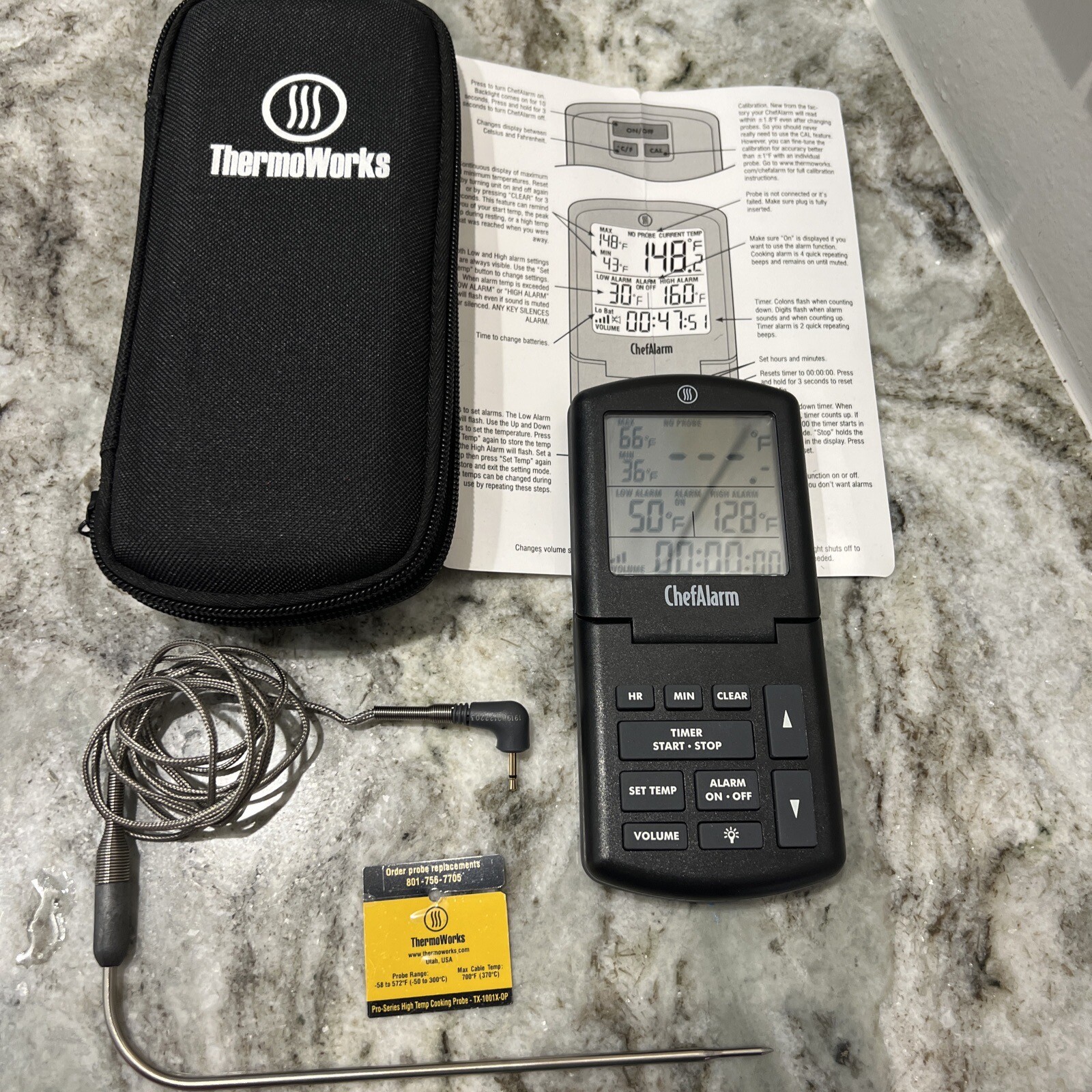 ThermoWorks ChefAlarm Cooking Alarm Thermometer and Timer with HiTemp