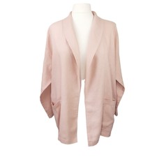 Eileen Fisher Organic Linen Jacket Large Uk 18 - 20 Powder Pink Relaxed Luxury