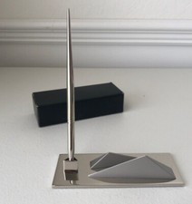 Office Desktop Pen  And Business Card Holder Set Stainless Steel NEW In Box