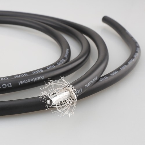 Audiophile 18AWG Pure Silver RCA Signal Cable 75ohm Shield Audio Coaxial Cable - Picture 4 of 11