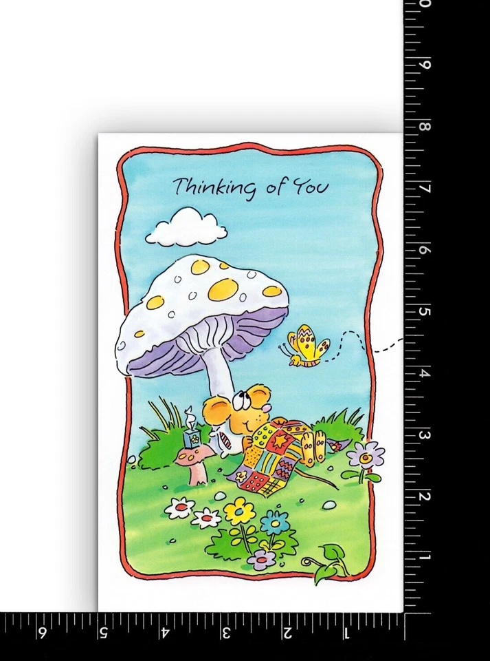 Cute GET WELL Card, Sick Mouse Thinking Of You by Gallant Greetings + Envelope - Image 3 of 4