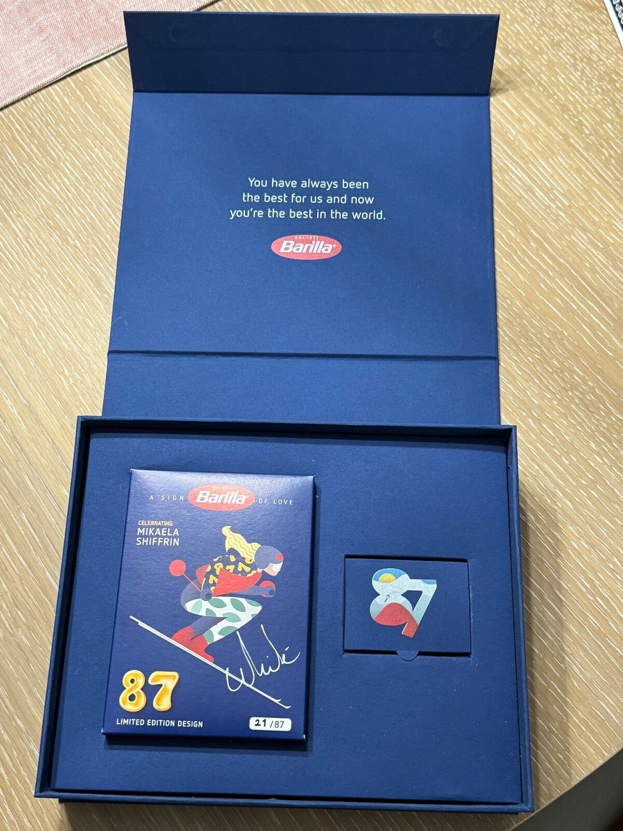 Limited Edition Signed Barilla Pasta 87 Mikaela Shiffrin | eBay