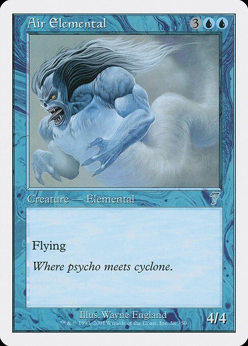 MTG 7th Edition --- AIR ELEMENTAL --- Uncommon! NM! Magic the Gathering!
