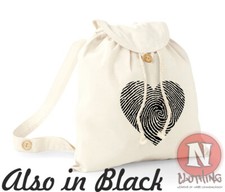 Empreinte Doigt Cœur Sac à Dos Vacances École Collège Coton Bio Jour Sac