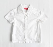 Toddler Boys Sprout White Cotton Short Sleeve Button Front Shirt Size 1 EUC