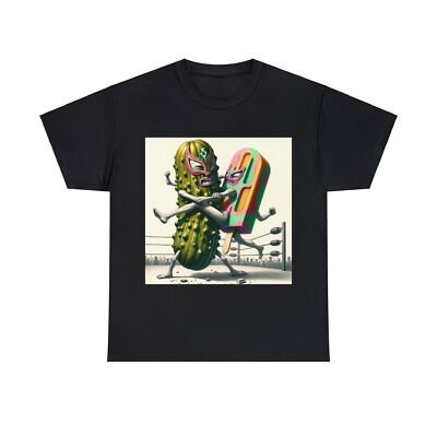 Unisex Adult T Shirt Lucha Libre Mask Wrestling Pickle Popsicle Funny Obscure