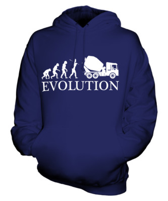ZEMENTMIXER EVOLUTION OF MAN UNISEX KAPUZENPULLOVER TOP GESCHENK BAUFAHRER
