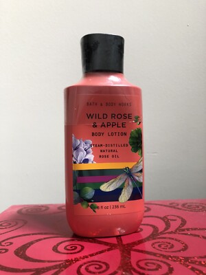 Bath & Body Works WILD ROSE & APPLE Steam Distilled Oils Body Lotion 8 oz SEALED