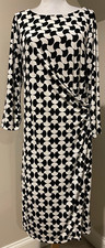 TALBOTS Womens Black & White Dress - Sz Large