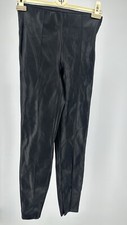 Zara Women’s Black Faux Leather Leggings Size A With Zip Ankle Adjustment