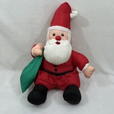 Vintage 1991 International Silver Paracutes Santa Claus Nylon 16" Stuffed Plush