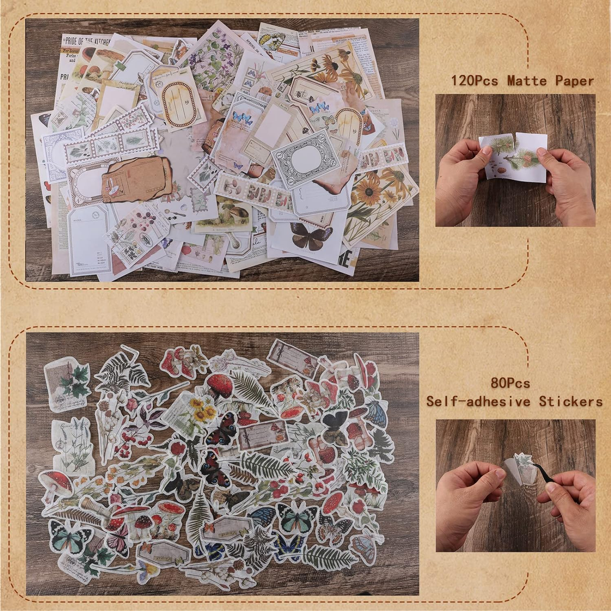 Lot De 200 Autocollants Vintage Pour Scrapbooking – Kit De