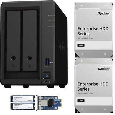 Synology DS723+ 2GB RAM, 10GbE 800GB Cache, 16TB (2x8TB) of Enterprise Drives