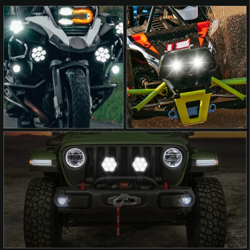Combo de luces de trabajo LED redondas de 4,5" para conducción todoterreno Jeep ATV UTV camión 2 un. - Imagen 2 de 10