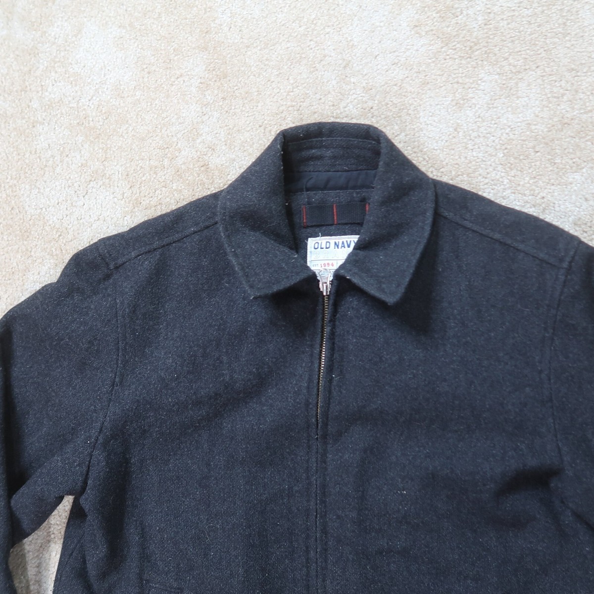 Old Navy Mens Small Gray Wool Zip Up Fall Winter Coat Jacket | eBay