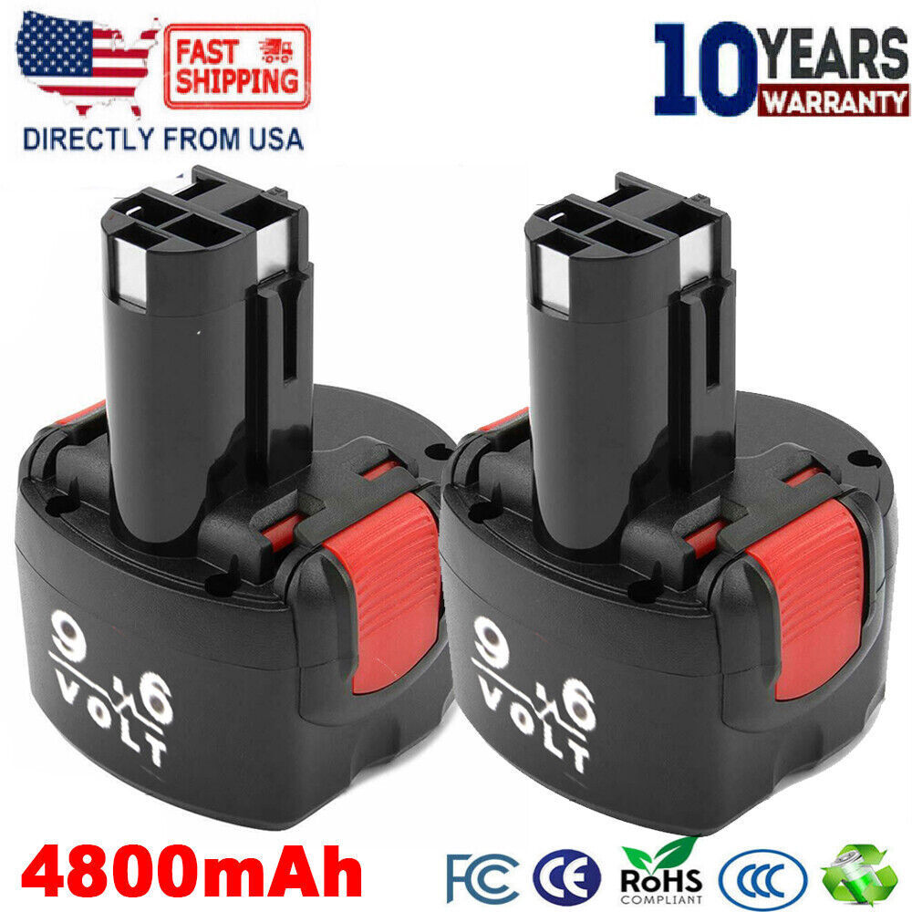 2X 9.6V 4800mAh Ni-MH Battery for Bosch BAT048 BAT100 PSR 960 GSR 9.6 2607335272