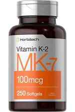 Vitamin K2 MK7 100Mcg, 250 Softgels, Non-Gmo Gluten Free Supplement, by Horbaach