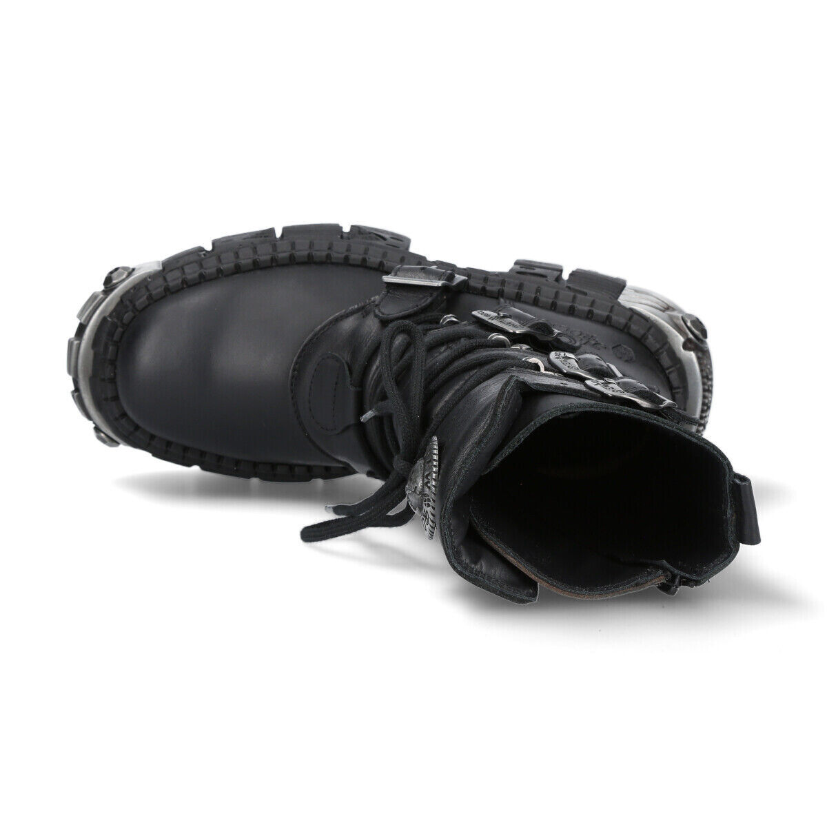 NEW ROCK ニューロック M-WALL373-S3 ブーツ New Rock Boots WALL373-S3 Unisex Metallic Black Leather Platform