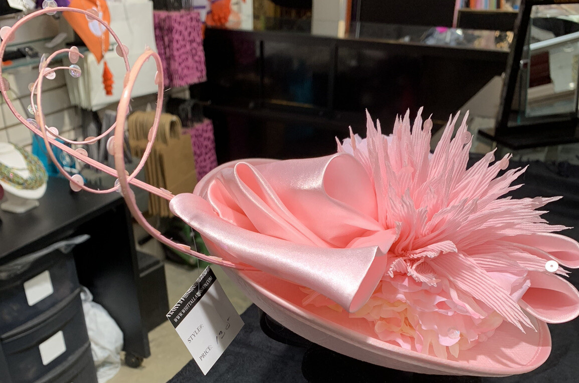 Whittall & Shon Designer Pink Hat with Headband Center  display picture 2