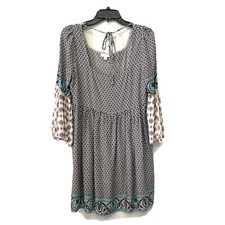 UMGEE Tunic Dress Womens Small Multicolor Boho Scoop Neck Artsy Paisley