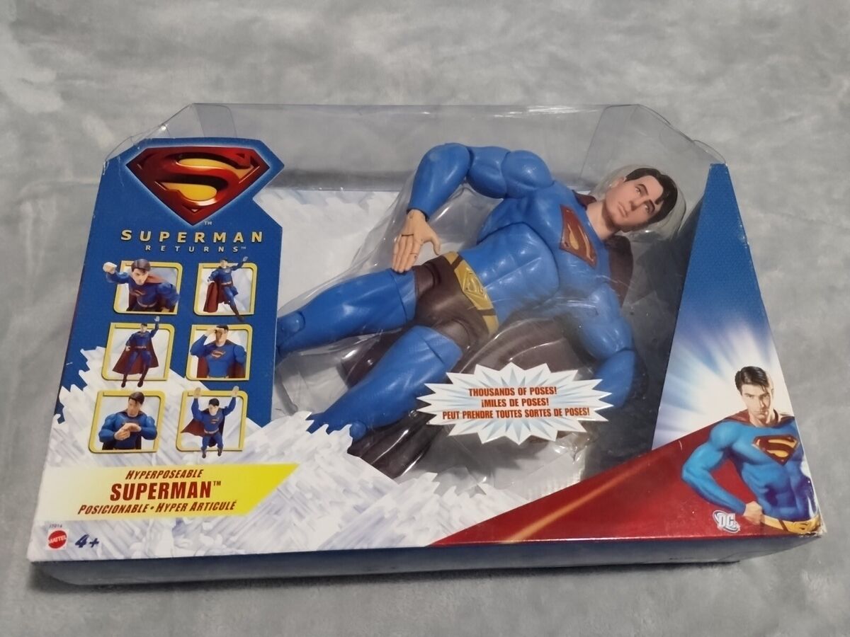 Superman Returns Action Figure Mattel Movie Hyperposeable SUPERMAN 14  Deluxe