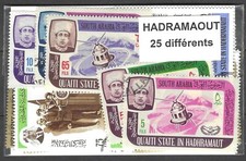 Hadramaout 25 timbres différents oblitérés