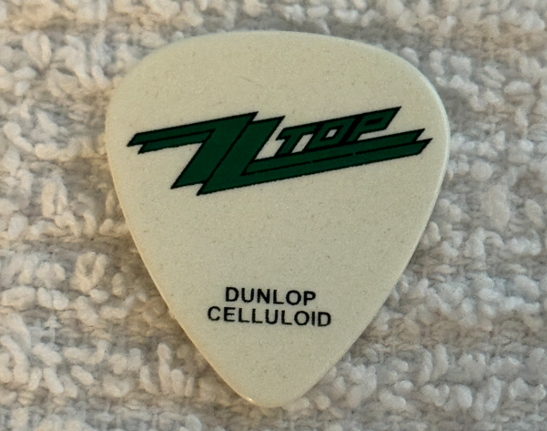 ZZ Top Dusty Hill RIP Guitar Pick Concert Stage Rare 2010 Tour