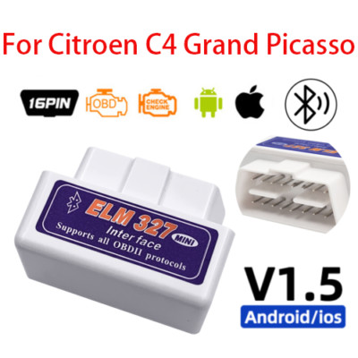 OBD2 ELM 327 Scanner Werkzeug Android IOS Fehlercode BT Leser passend für C4 Grand Picasso