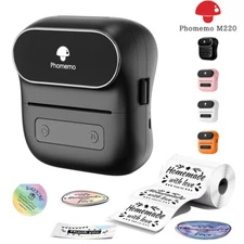 Phomemo M220 Label Maker Bluetooth Sticker Printer 3" Barcode Label Printer Lot