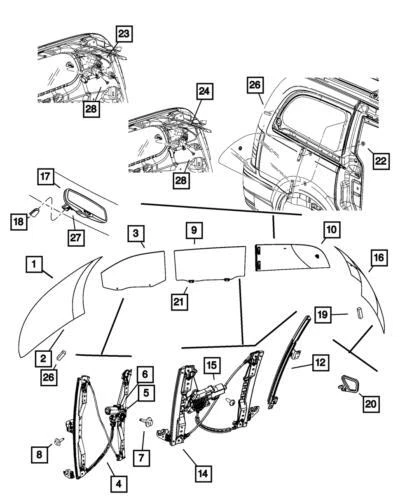 Genuine Mopar 2008-2020 Dodge Grand Caravan Door Window Regulator 68030719AA - Imagem 4 de 4
