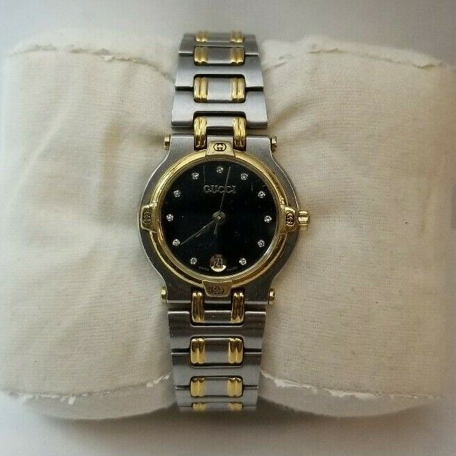 Authentic Ladies Gucci Watch 9000L Diamond Markers 2 Tone Authentic Ladies Gucci Watch 9000L Diamond Markers 2 Tone