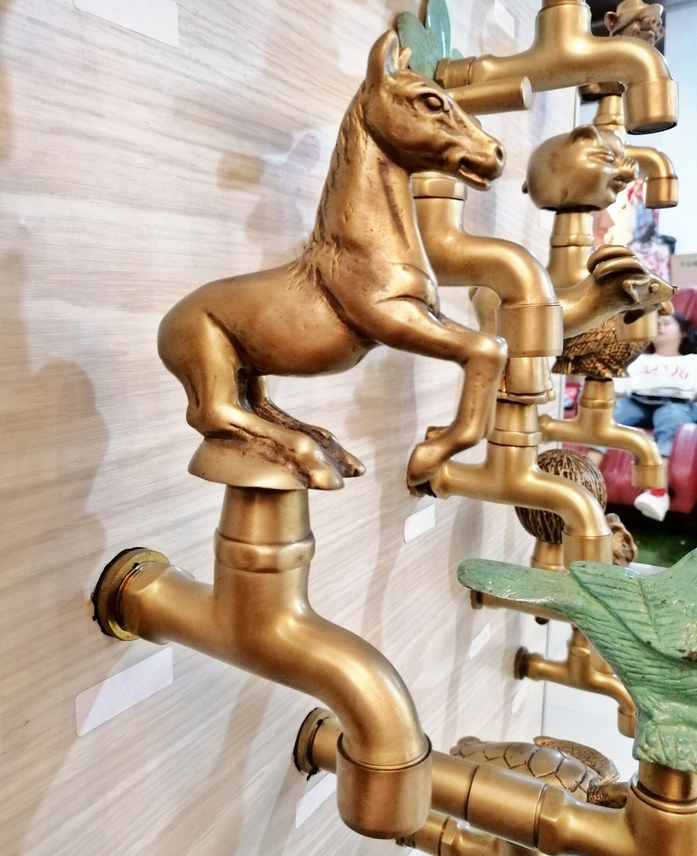 Faucet Horse Spigot Wash Bowl Vintages Brass Basin Sink Tap Water
