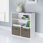 2 Cube Storage Cabinet Bookcase Shelves Wooden Display Unit with Storage Baskets