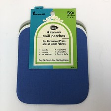 Penneys Vintage Iron On Twill Patches Pack Of 4 5" x 5.5" Made In USA