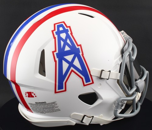 HOUSTON OILERS NFL Riddell Speed Full Size REPLICA THROWBACK Football Helmet - Picture 4 of 7