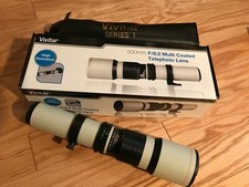 Vivitar 500mm f/8.0 Telephoto Lens T Mount  White 