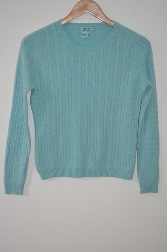 Whitney Tremaine Light Green Cable Knit 100% Cashmere Pullover Sweater Size S - Picture 3 of 10