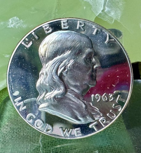 🔥1963 50C DCAM (Proof) Franklin Half SPECTACULAR DEEP MIRRORS *Roll Fresh~WOW!A - Picture 5 of 7