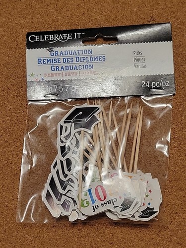 Vintage New Class Of 2013 And Caps Graduation Party 24 Picks 2.25" - Picture 2 of 6