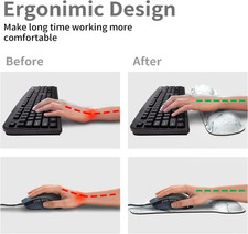 Wrist Rest Support Ergonomic Mouse Pad Keyboard Set Memory Foam Non-Slip Rubbe