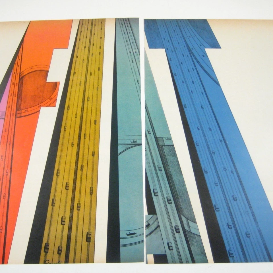 Publicidad impresa Fiat vintage años 60 coche vehículo carretera Italia 2 páginas Foto 2 de 2