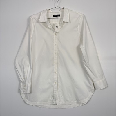 NWT Banana Republic Womens Button Down Shirt XL White Parker Long Sleeve Cotton