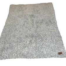 FRYE Arctic Luxe Faux Fur Gray Reversible Ultra Soft Throw Blanket Heavy