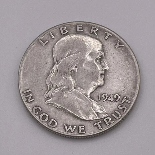 1949 Franklin Half Dollar 90% Silver Coin
