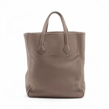 Hermès Victoria Cabas Taurillon Clemence Etoupe Silver Metal Fittings □J: 2006