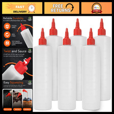 6-Pack 16oz Plastic Squeeze Bottles - BPA Free Condiment Squirt Bottles for Sauc