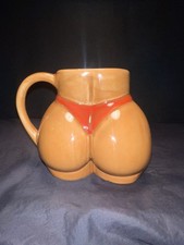 Vintage Spencer Gifts Naught Woman's Red Bottom Bikini Butt Coffee Tea Mug