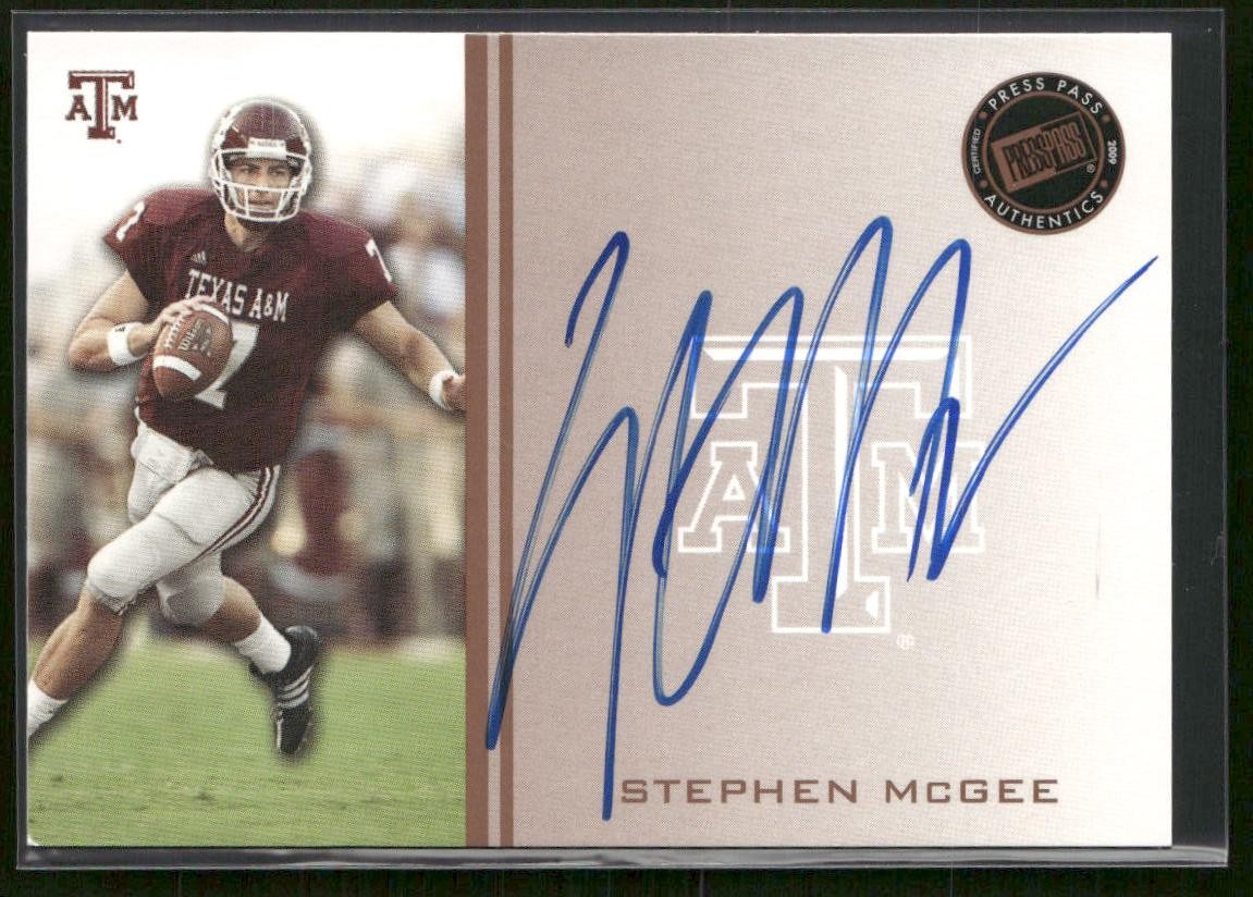 Stephen McGee Press Pass Se Game Day Gear Jersey #SM Autograph