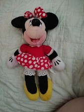 Disneyland Walt Disney World Minnie Mouse Plush Toy Stuffed Animal Vintage 10"